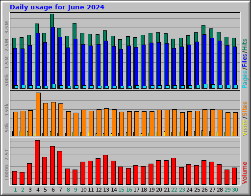 Daily usage for June 2024