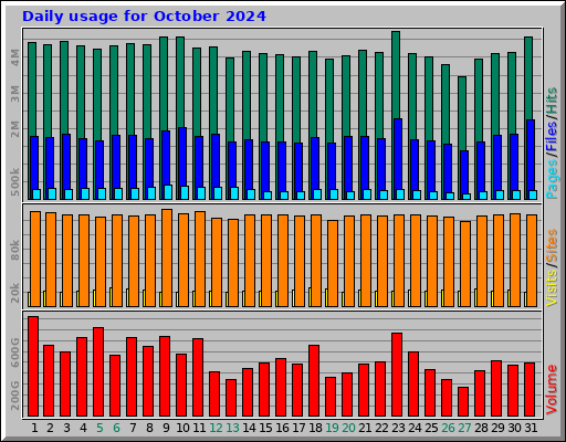 Daily usage for October 2024