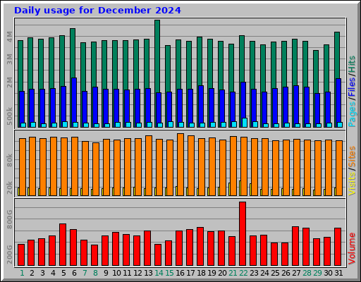 Daily usage for December 2024