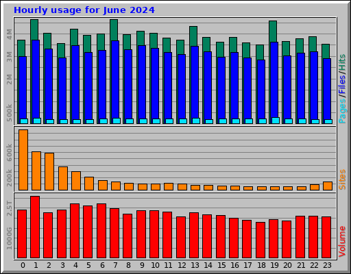 Hourly usage for June 2024