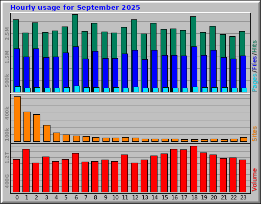 Hourly usage for September 2025