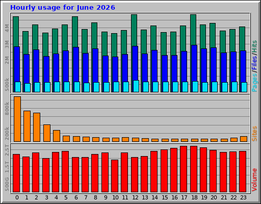 Hourly usage for June 2026