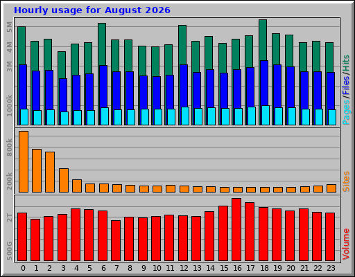Hourly usage for August 2026