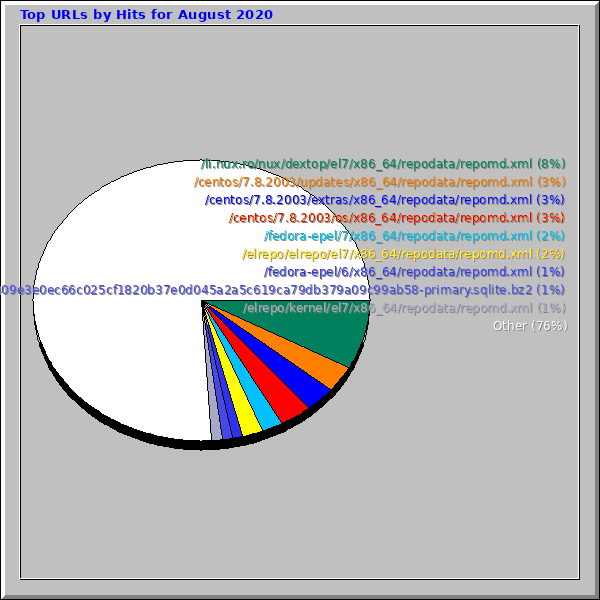Top URLs by Hits for August 2020