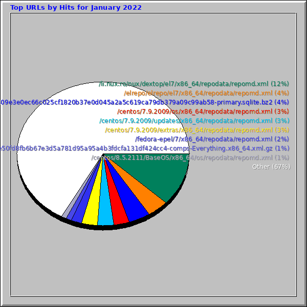 Top URLs by Hits for January 2022