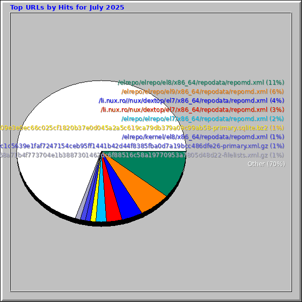 Top URLs by Hits for July 2025