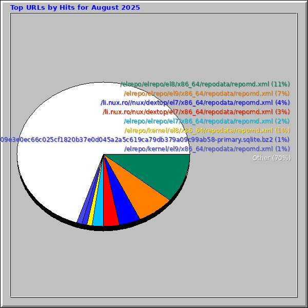 Top URLs by Hits for August 2025