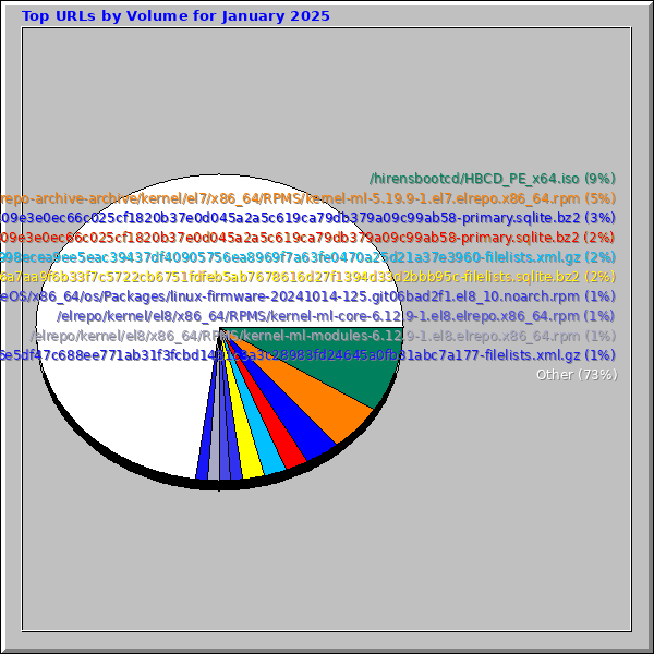 Top URLs by Volume for January 2025